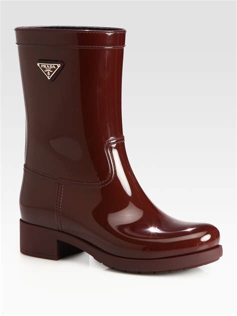 prada rain boots burgundy|Prada snow boots women's.